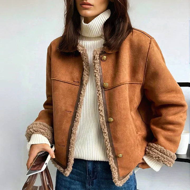 Monica - Shearling Button Jacket